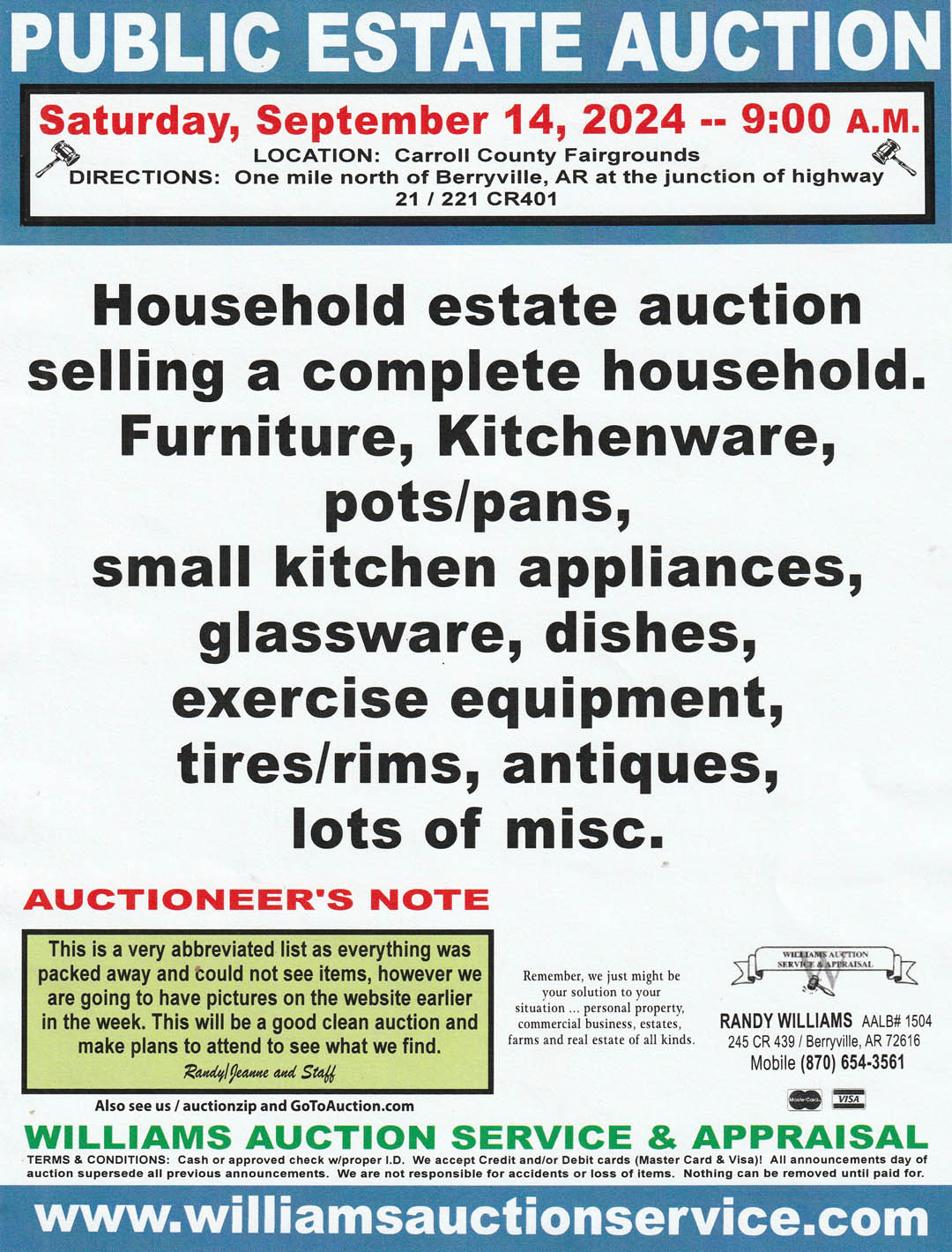 Sept 14 2024 Public Auction