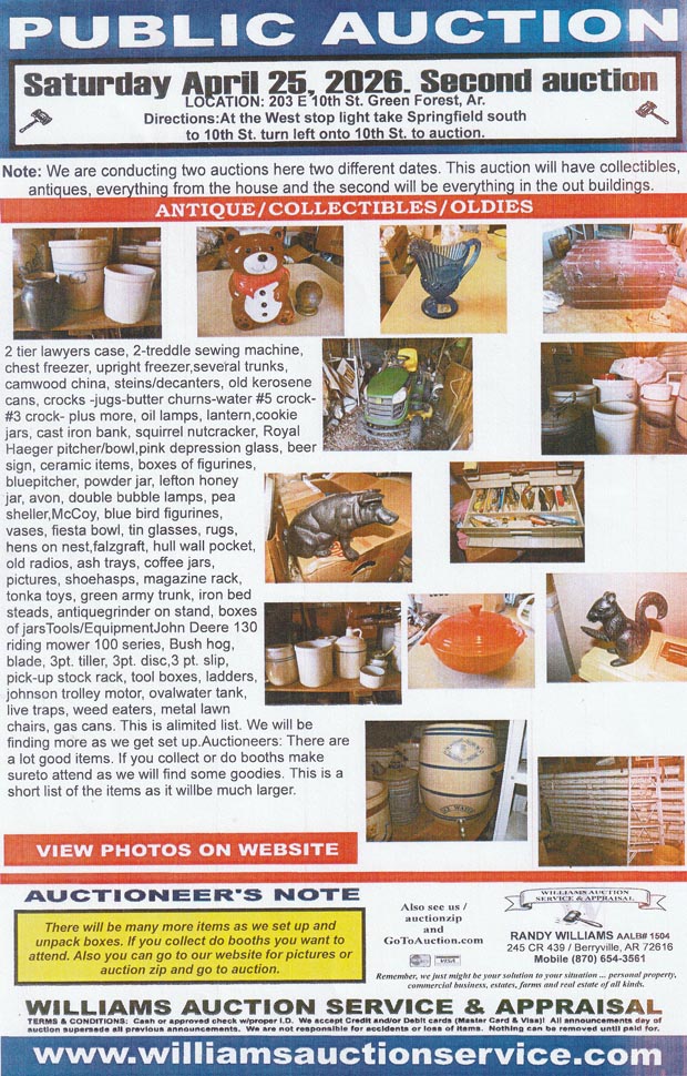 April 25 2026 Public Auction