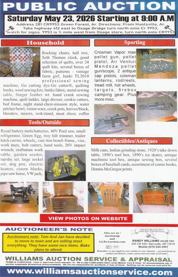 May 16 2026 Public Auction