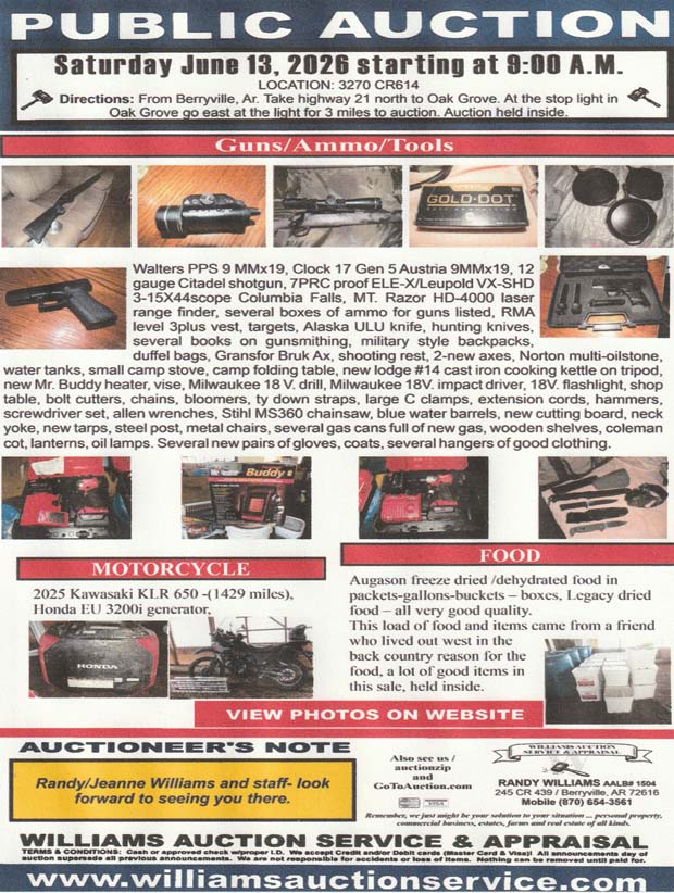 June 13 2026 Public Auction